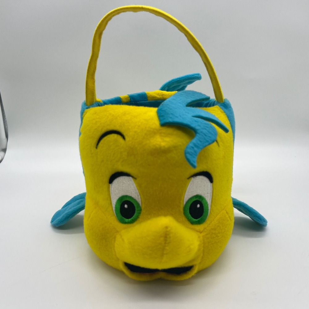 Disney Little Mermaid Flounder Plush Halloween Trick or Treat Basket Disney